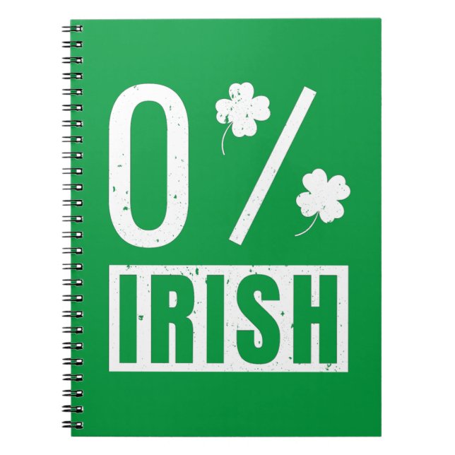 St Patrick's Day 0% Irish Vierblättriges Kleeblatt Notizblock (Vorderseite)