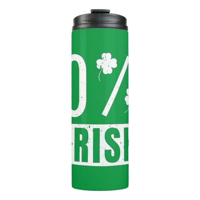 St Patrick's Day 0% Irish Vierblättriges Kleeblatt Thermosbecher (Vorderseite)