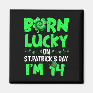 St Patricks Day 14. Geburtstag Junge Mädchen 14 Ja Magnet