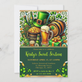 St Patrick's Day 16 . Geburtstag Einladung