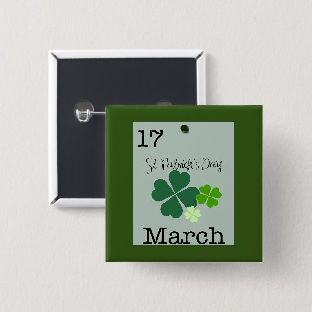 St. Patrick's Day 17 März 2023 Button (Vorne & Hinten)