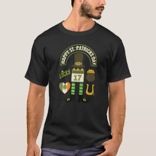St Patricks Day 17. März Herz Topf mit Gold Hufeis T-Shirt