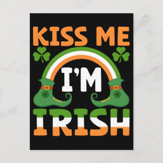 St. Patricks Day 2026: Kiss Me I’m Irish, Emerald Feiertagspostkarte