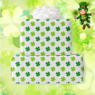 St. Patrick's Day 4 Leaf Clover Lucky Kleeblatt Geschenkpapier