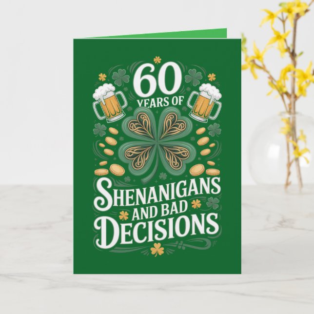 St. Patrick's Day 60. Geburtstagskarte Karte (Gelbe Blume)