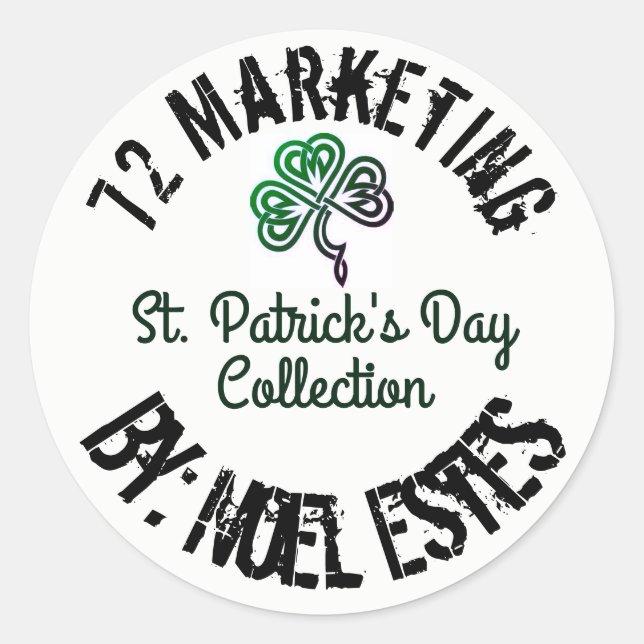 St. PATRICK'S DAY 72 MARKETING COLLECTION Runder Aufkleber (Vorderseite)