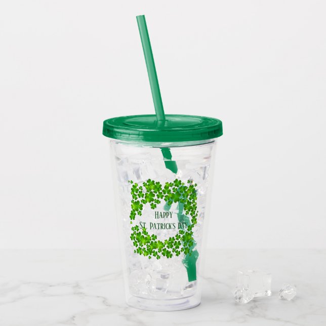 St. Patrick's Day Acrylic Plastic Tumbler Acryltrinkbecher (Vorderseite Ice)
