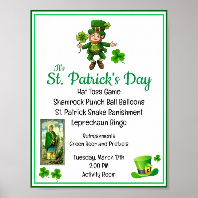 St. Patrick's Day Activity Director Party Senioren Poster (Vorne)