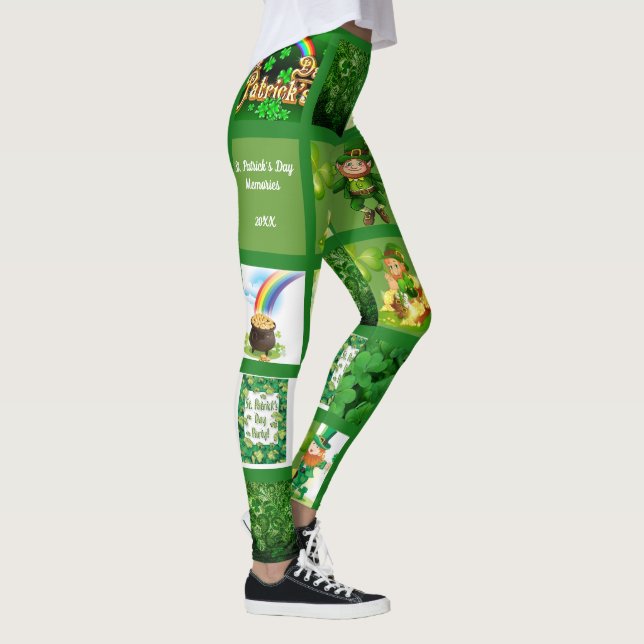 St. Patrick's Day Add 9 Fotos Green Layout Spaß Leggings (Rechts)
