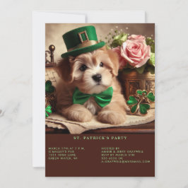 St Patrick's Day Adorable Fluffy Welpenhut Einladung