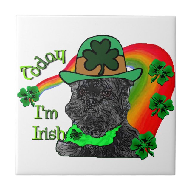 St Patrick's Day Affenpinscher Fliese (Vorderseite)