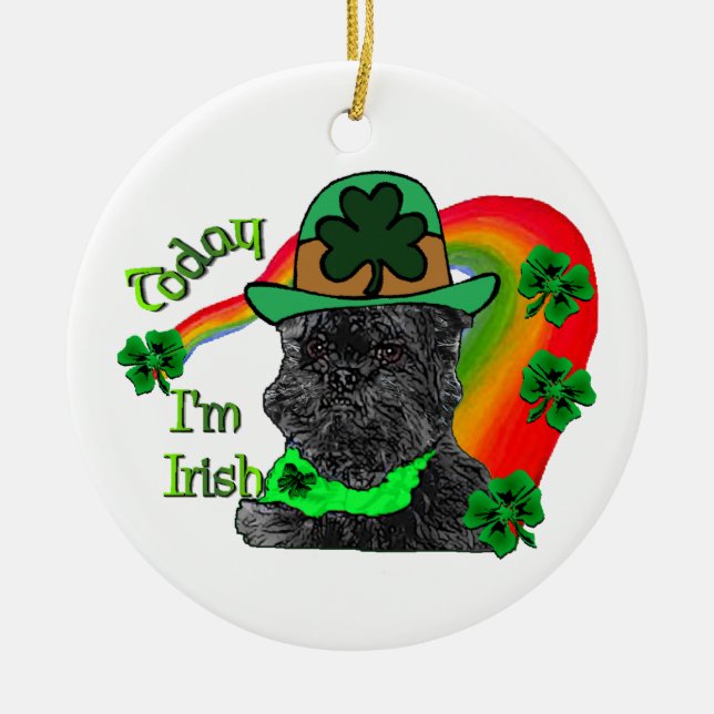 St Patrick's Day Affenpinscher Keramikornament (Vorne)