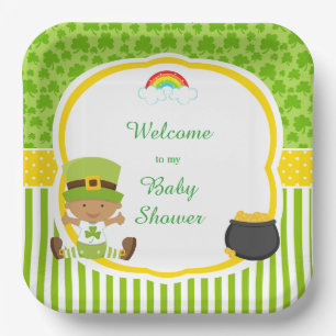 St Patrick's Day African American Boy Baby Shower Pappteller