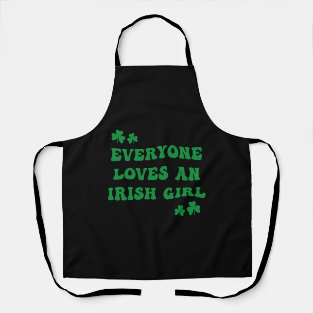 St Patricks Day Alle Lieben ein irisches Mädchen Schürze (Vorderseite)