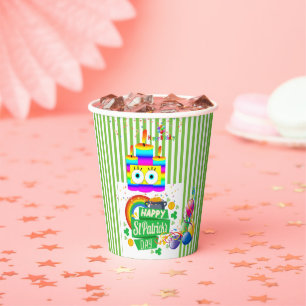 St. Patrick's Day Alles Gute zum Geburtstag Papier Pappbecher