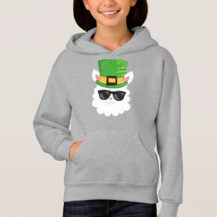 St. Patrick's Day, Alpaca, Llama, Leprechaun Hat Hoodie