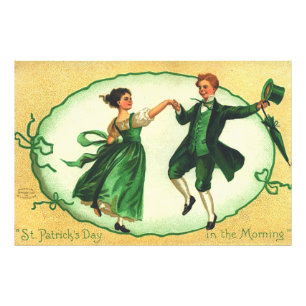 "St. Patrick's Day am Morgen." Vintage-Karte Fotodruck
