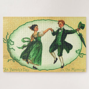 "St. Patrick's Day am Morgen." Vintage-Karte Puzzle