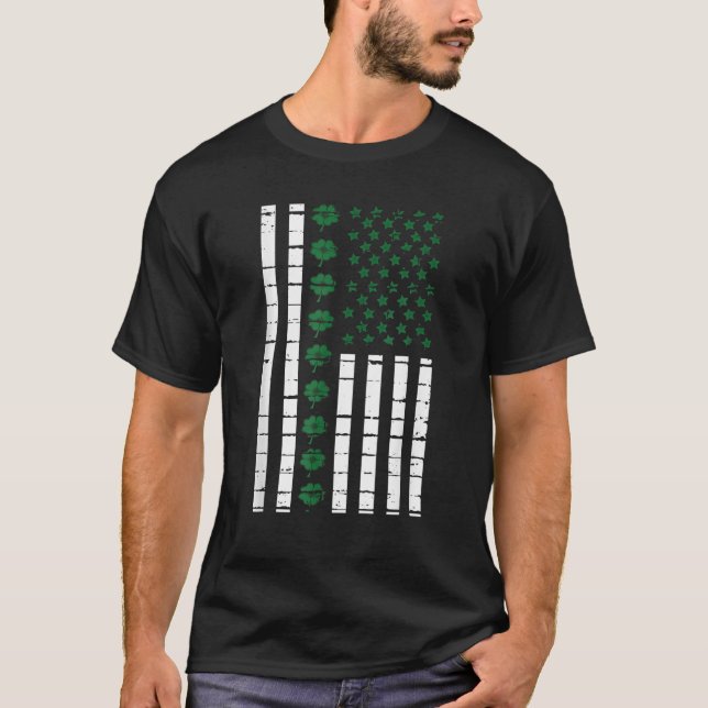 St. Patrick's Day American Flag T-Shirt (Vorderseite)