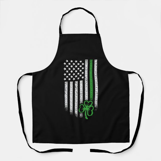 St Patricks Day American Irish Flag Kleeblatt Luck Schürze (Vorderseite)