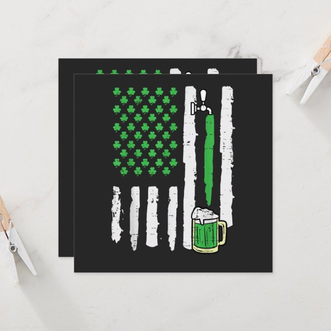 St Patricks Day Amerika Flagge Heiliger Einladung (Vorderseite/Rückseite Beispiel)