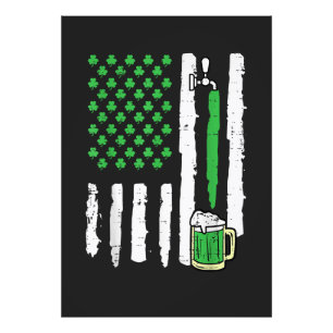 St Patricks Day Amerika-Flagge Heiliger Fotodruck