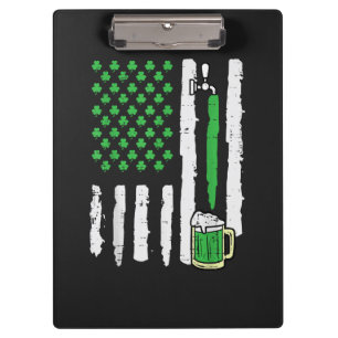 St Patricks Day Amerika Flagge Heiliger Klemmbrett