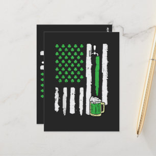 St Patricks Day Amerika-Flagge Heiliger Postkarte