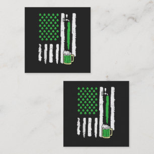 St Patricks Day Amerika Flagge Heiliger Quadratische Visitenkarte