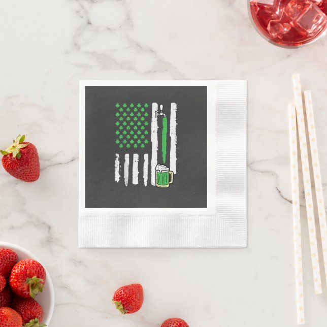 St Patricks Day Amerika Flagge Heiliger Serviette (Beispiel)