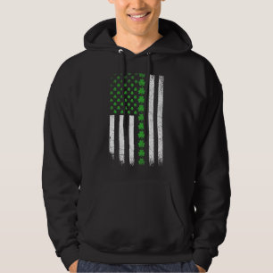 St Patricks Day Amerikanische Flagge Irland Vintag Hoodie