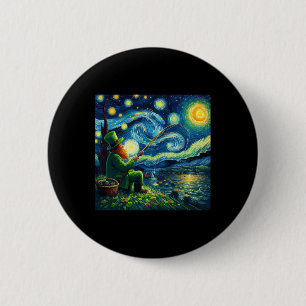 St Patricks Day Angeln Irischer Leprechaun Sternen Button