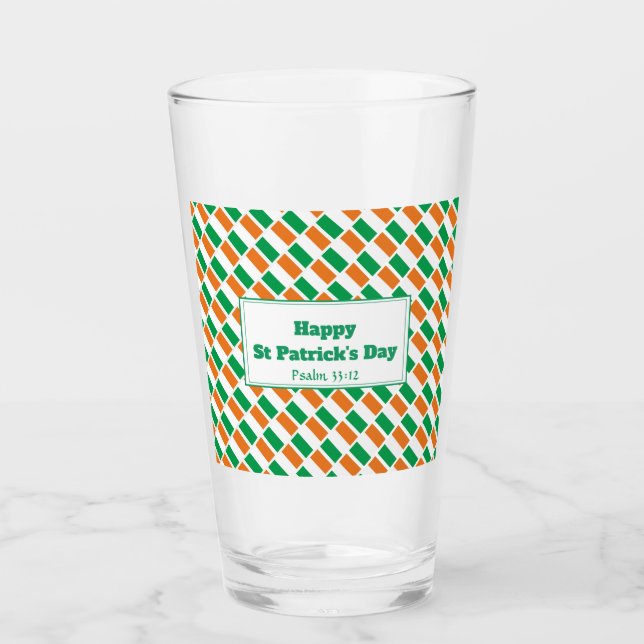 ST PATRICKS DAY Anpassbare irische Flagge Glas (Vorderseite)