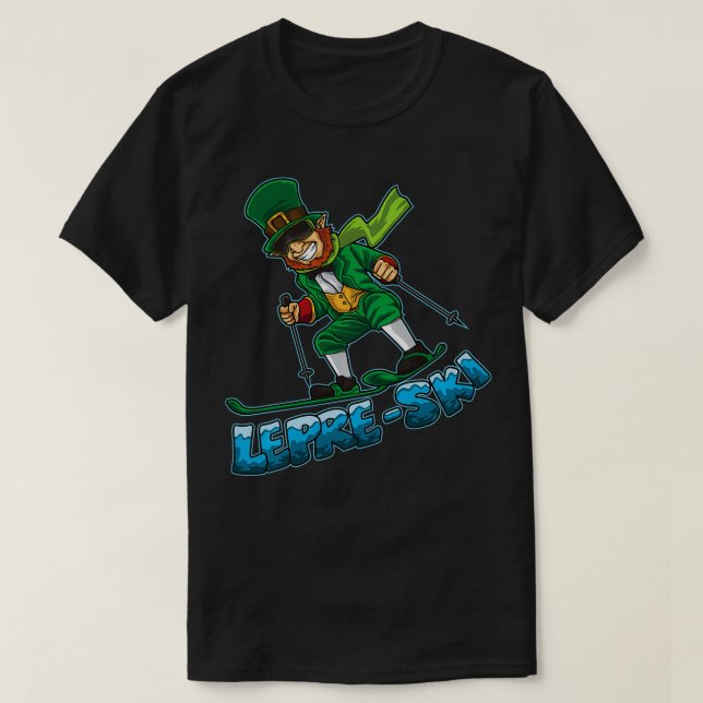 St Patricks Day Apres Ski Pun Skifahren Lepre Ski T-Shirt (Design vorne)