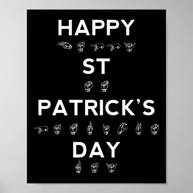St Patrick's Day Asl Deaf Awareness Poster (Vorne)