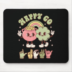 St Patricks Day ASL Glückliches Sorgloses Gebärden Mousepad