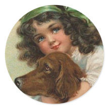 St. Patrick's Day-Aufkleber mit irischem Mädchen u