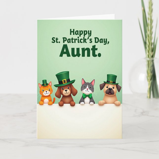 St Patricks Day Aunt Card Karte (Vorderseite)
