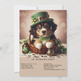 St Patrick's Day Australian Shepherd Puppy Einladung