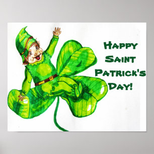 ST. PATRICK'S DAY BABY LEPRECHAUN POSTER