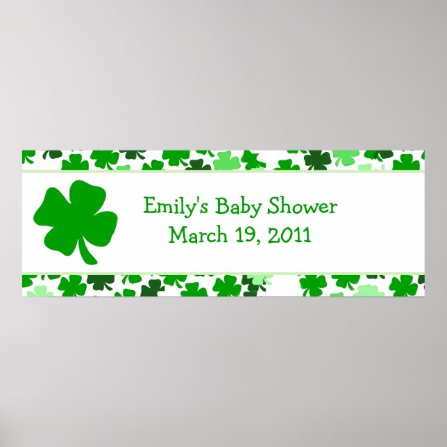 ST PATRICK'S DAY Baby Shower / Birthday Banner Poster (Vorne)