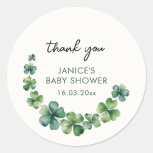 St Patricks Day Baby Shower Vielen Dank Runder Aufkleber