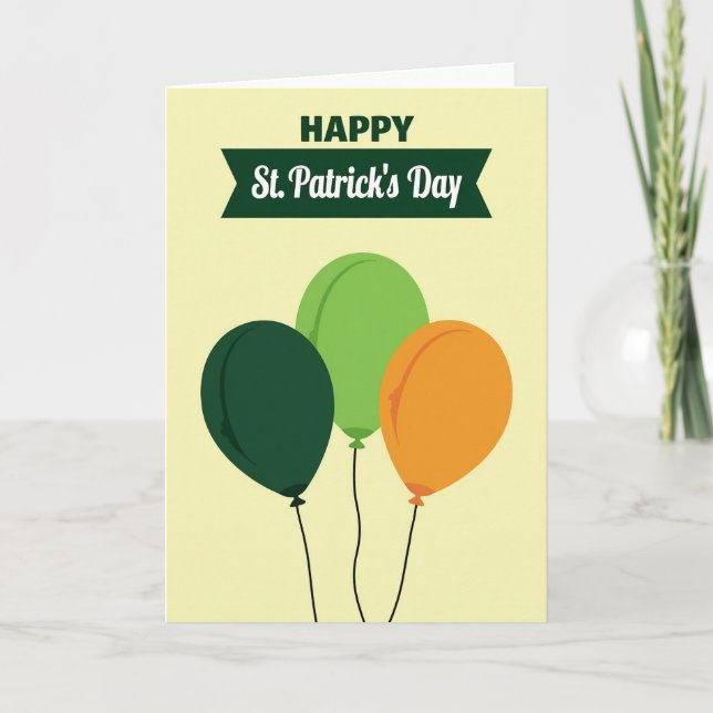St Patricks Day Balloons Card Karte (Vorderseite)