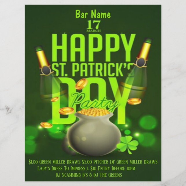 St. Patrick's Day Bar Event Flyer (Vorne)