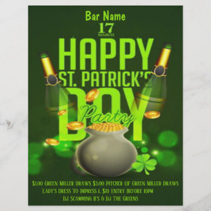 St. Patrick's Day Bar Event Flyer