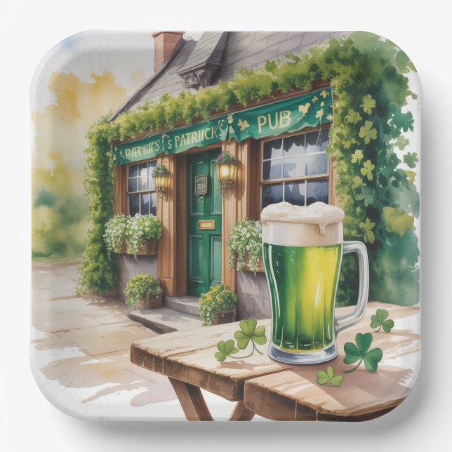 St. Patrick's Day Bar Pub Party Pappteller (Vorderseite)
