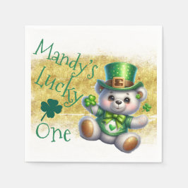 St.Patrick's Day Bären Girl Geburtstag Lucky One Serviette