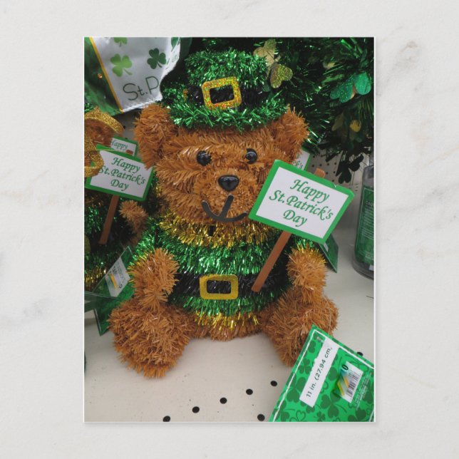 St. Patrick's Day Bären Postkarte (Vorderseite)
