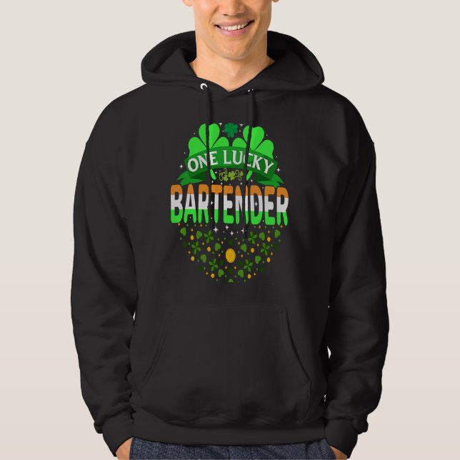 St. Patrick's Day Bartending One Lucky Barkeeper Hoodie (Vorderseite)