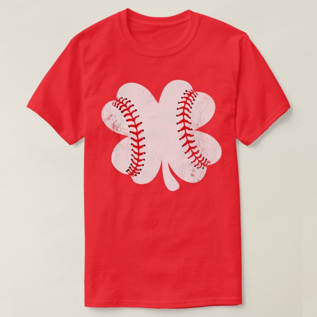 St Patricks Day Baseball in einer Klee T-Shirt (Design vorne)